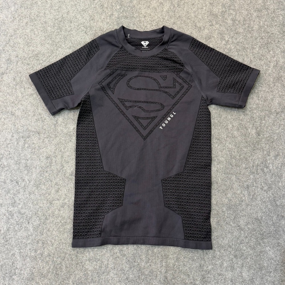 YoungLA x Superman Black Short Sleeve Compression Tee T-Shirt Men's Size Medium